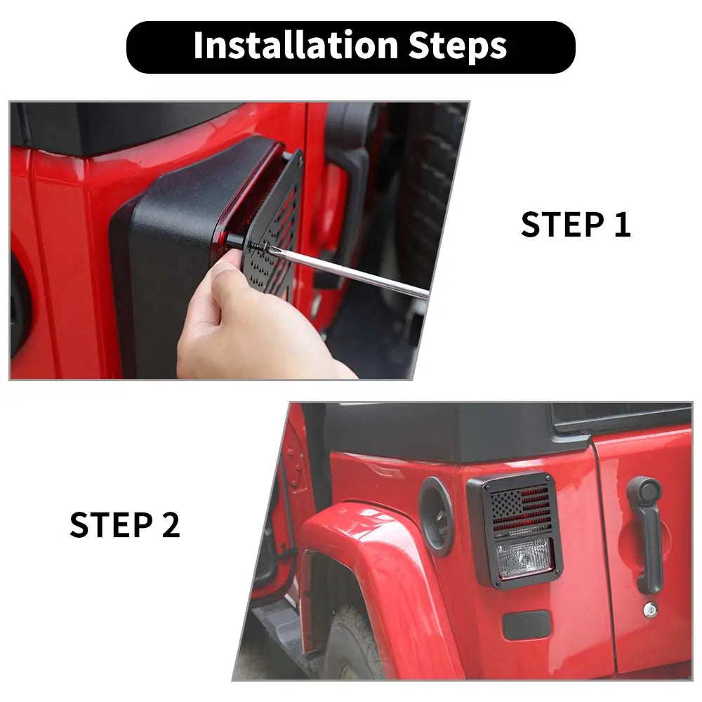 For 2007-2018 Jeep Wrangler JK/JKU Tail Light Guard Protectors Trim
