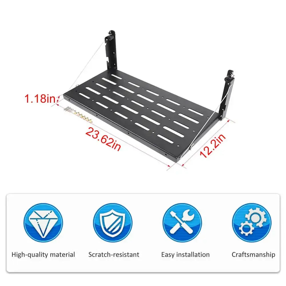For 2007-2018 Jeep Wrangler JK JKU Tailgate Table Rear Foldable Cargo Shelf, Aluminum Alloy, Storage Rack