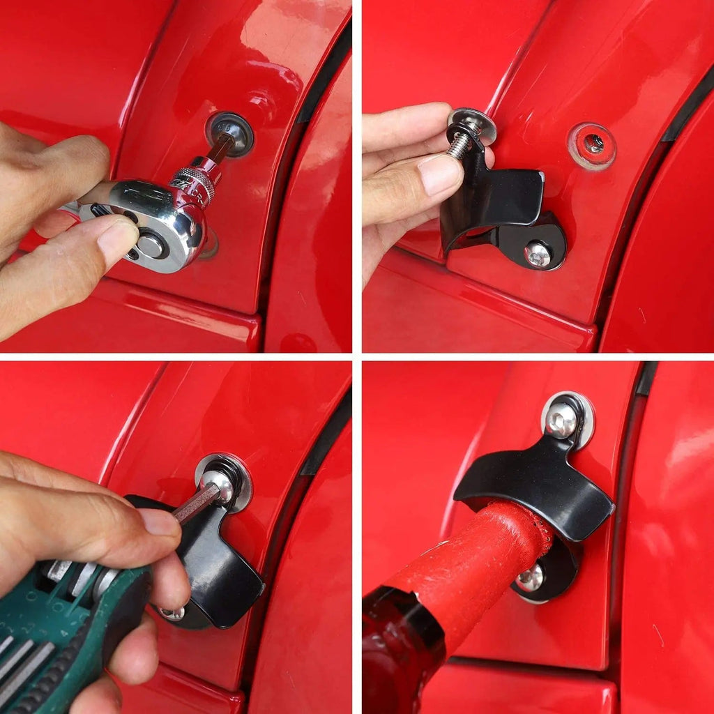 For 2007-2018 Jeep Wrangler JK JKU Unlimited Body Mounted Beer Bottle Opener