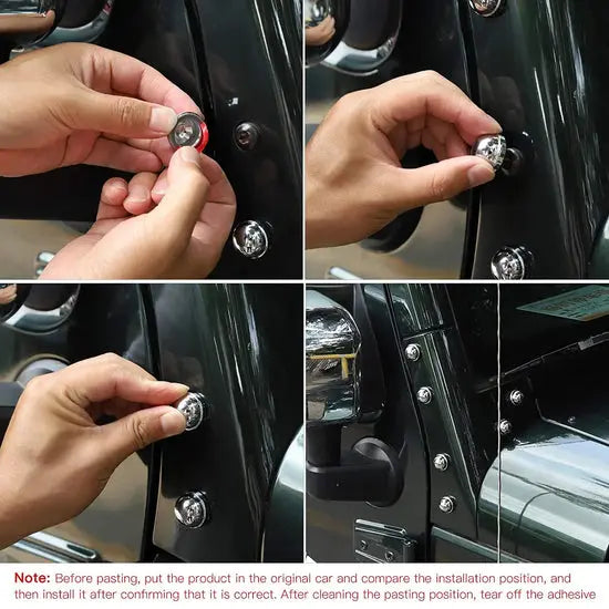 For 2007-2018 Jeep Wrangler JK JKU – A Pillar Screw Bolt Cover Hood Trim Protection 12PCS