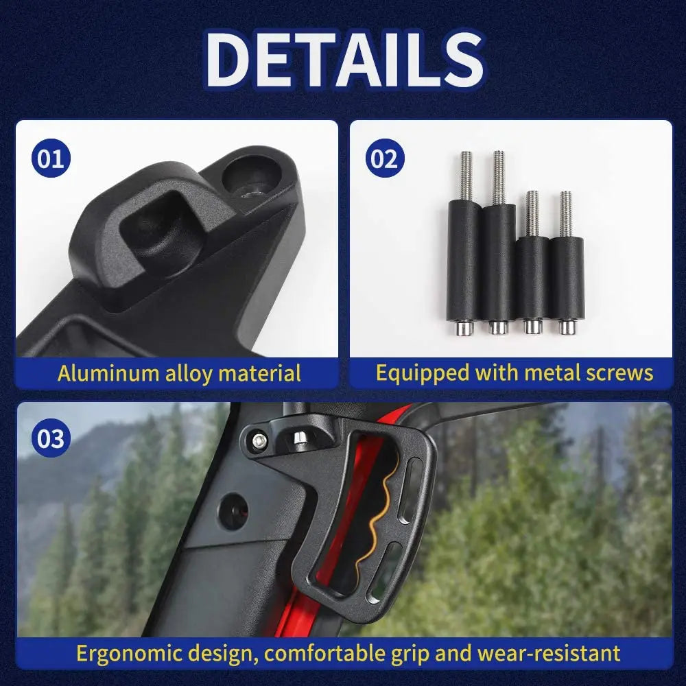 For 2007-2018 Jeep Wrangler JK JKU & Unlimited 4 Door Metal Top Grab Handles Kit 4pcs (Upgraded Version) Black