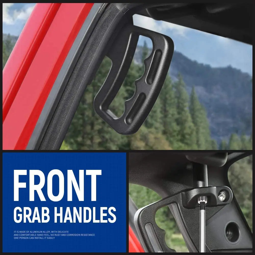 For 2007-2018 Jeep Wrangler JK JKU & Unlimited 4 Door Metal Top Grab Handles Kit 4pcs (Upgraded Version) Black