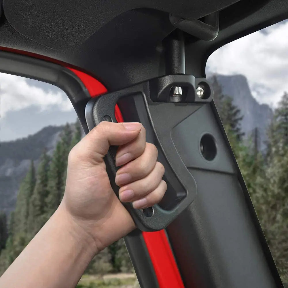For 2007-2018 Jeep Wrangler JK JKU & Unlimited 4 Door Metal Top Grab Handles Kit 4pcs (Upgraded Version) Black