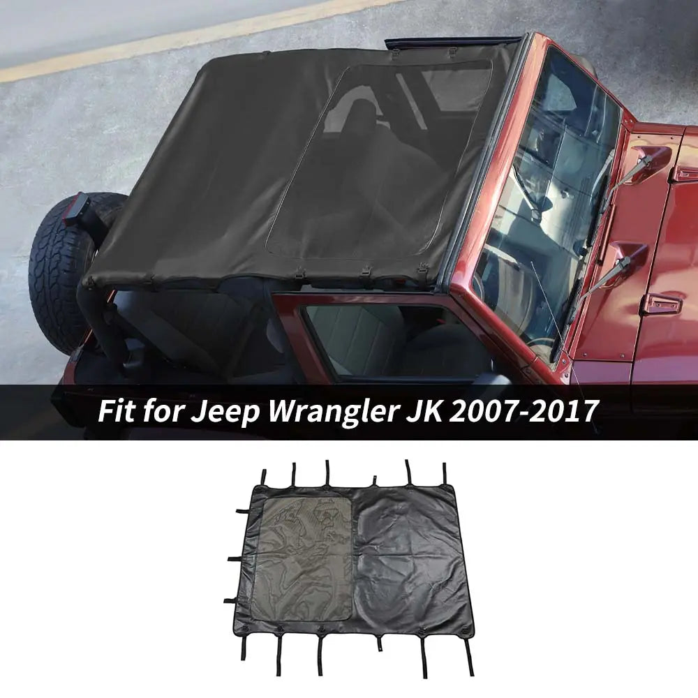 For 2007-2018 Jeep Wrangler JK Leather Roof Convertible Soft Top 2-Door Accessories