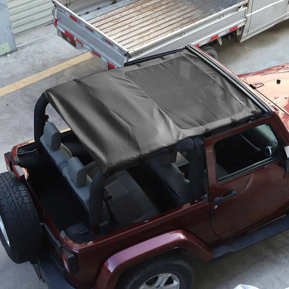 For 2007-2018 Jeep Wrangler JK Leather Roof Convertible Soft Top 2-Door Accessories