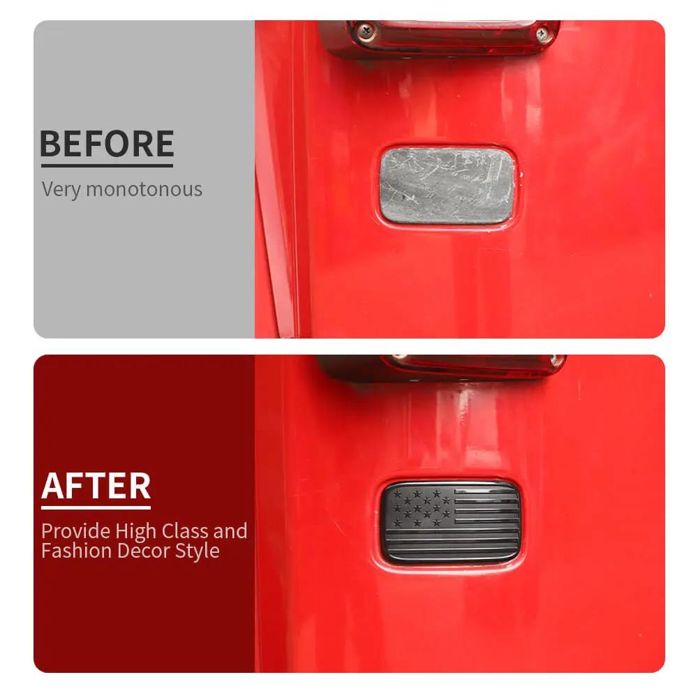 For 2007-2018 Jeep Wrangler JK Left Tail Light Lamp Lower Trim & Rubber Stopper Plugs USA Flag
