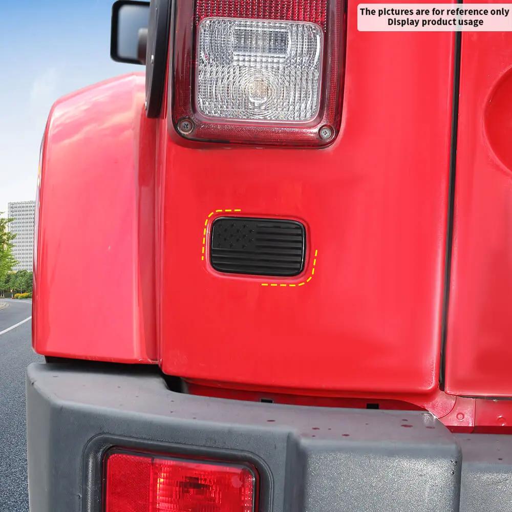 For 2007-2018 Jeep Wrangler JK Left Tail Light Lamp Lower Trim & Rubber Stopper Plugs USA Flag