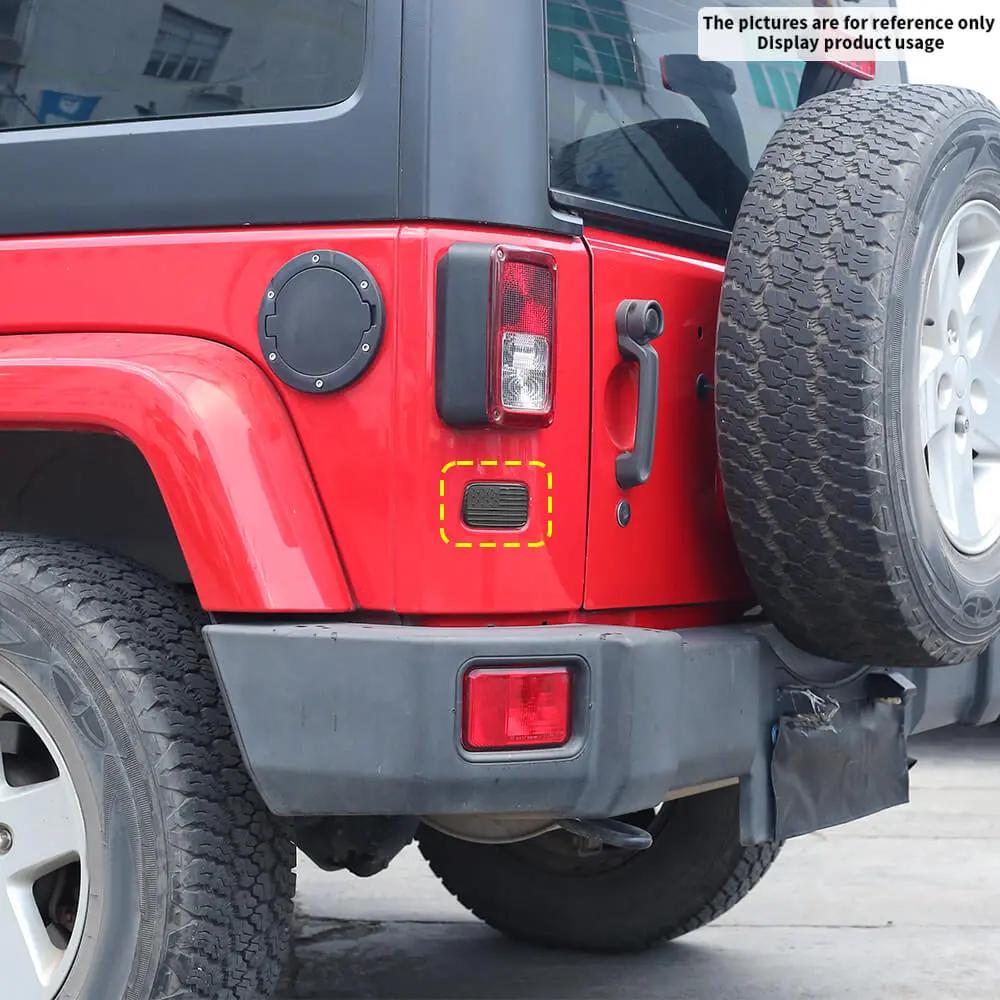 For 2007-2018 Jeep Wrangler JK Left Tail Light Lamp Lower Trim & Rubber Stopper Plugs USA Flag