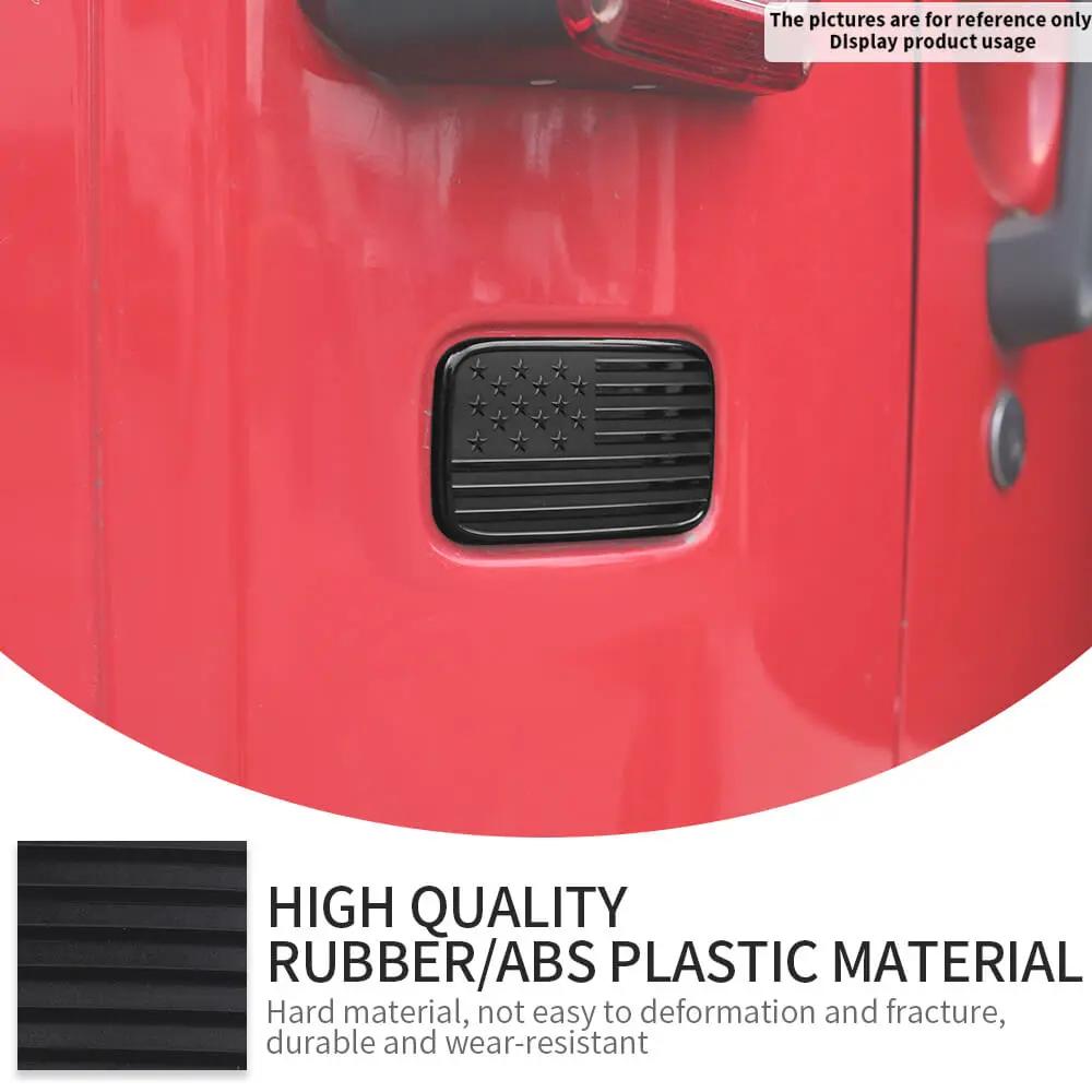 For 2007-2018 Jeep Wrangler JK Left Tail Light Lamp Lower Trim & Rubber Stopper Plugs USA Flag