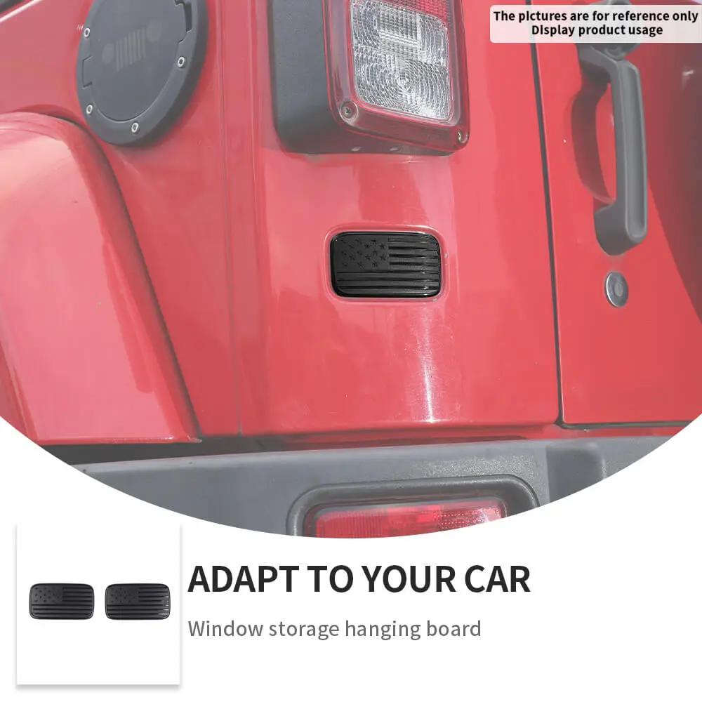 For 2007-2018 Jeep Wrangler JK Left Tail Light Lamp Lower Trim & Rubber Stopper Plugs USA Flag