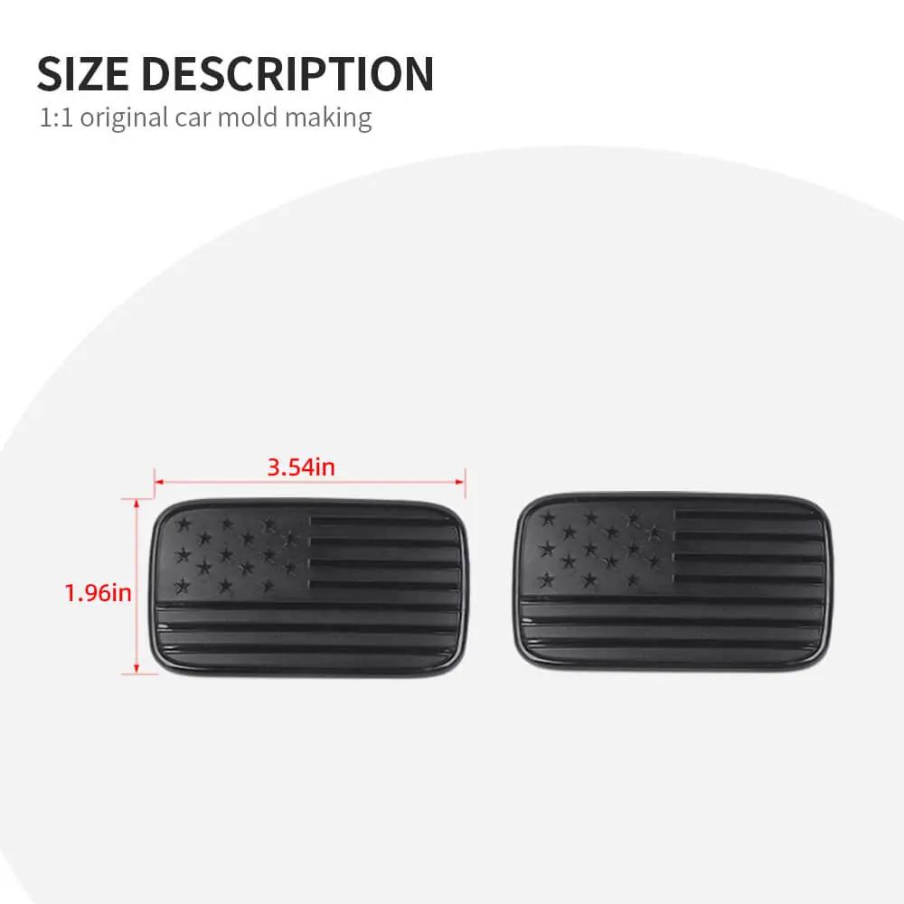 For 2007-2018 Jeep Wrangler JK Left Tail Light Lamp Lower Trim & Rubber Stopper Plugs USA Flag