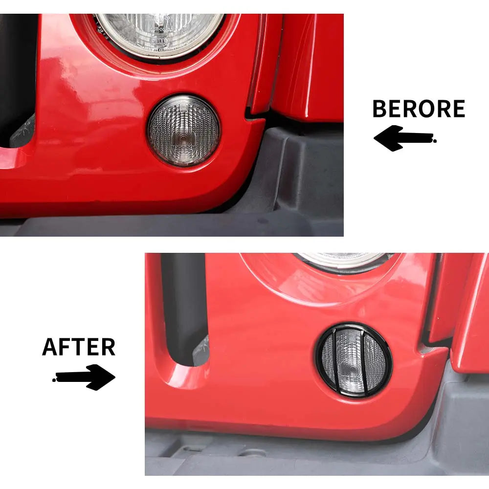 For 2007-2018 Jeep Wrangler JK Pair Fog Light Turn Signal Lamp Guard Trim