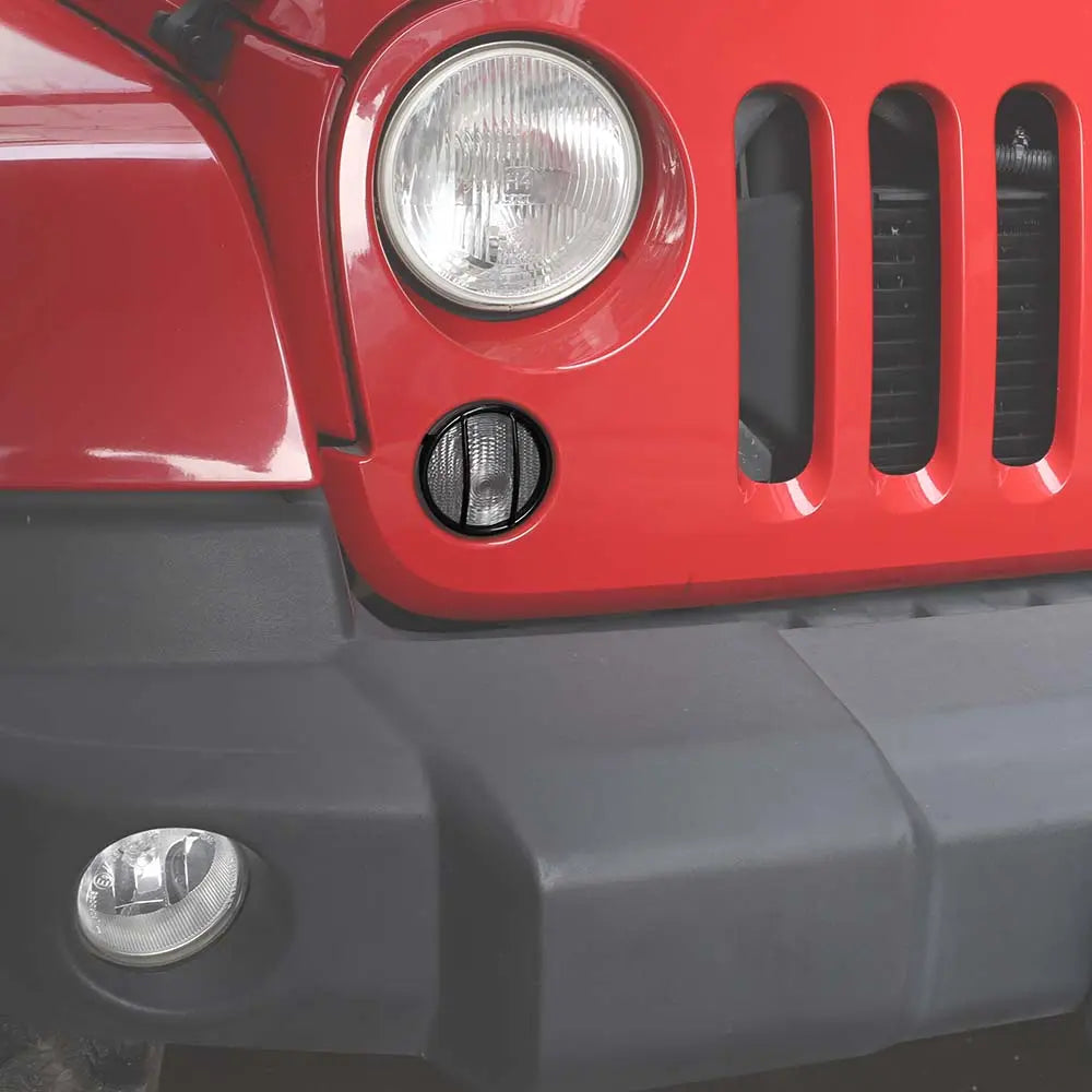 For 2007-2018 Jeep Wrangler JK Pair Fog Light Turn Signal Lamp Guard Trim
