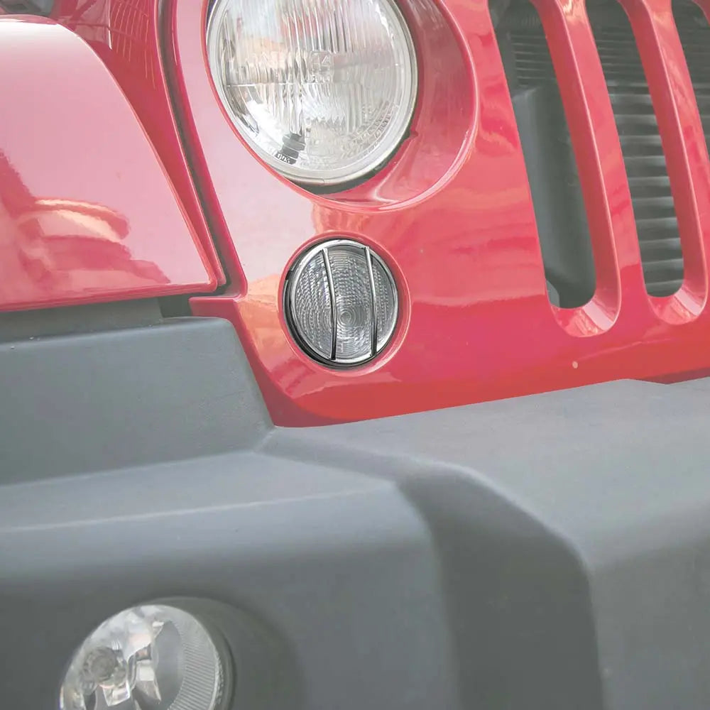 For 2007-2018 Jeep Wrangler JK Pair Fog Light Turn Signal Lamp Guard Trim