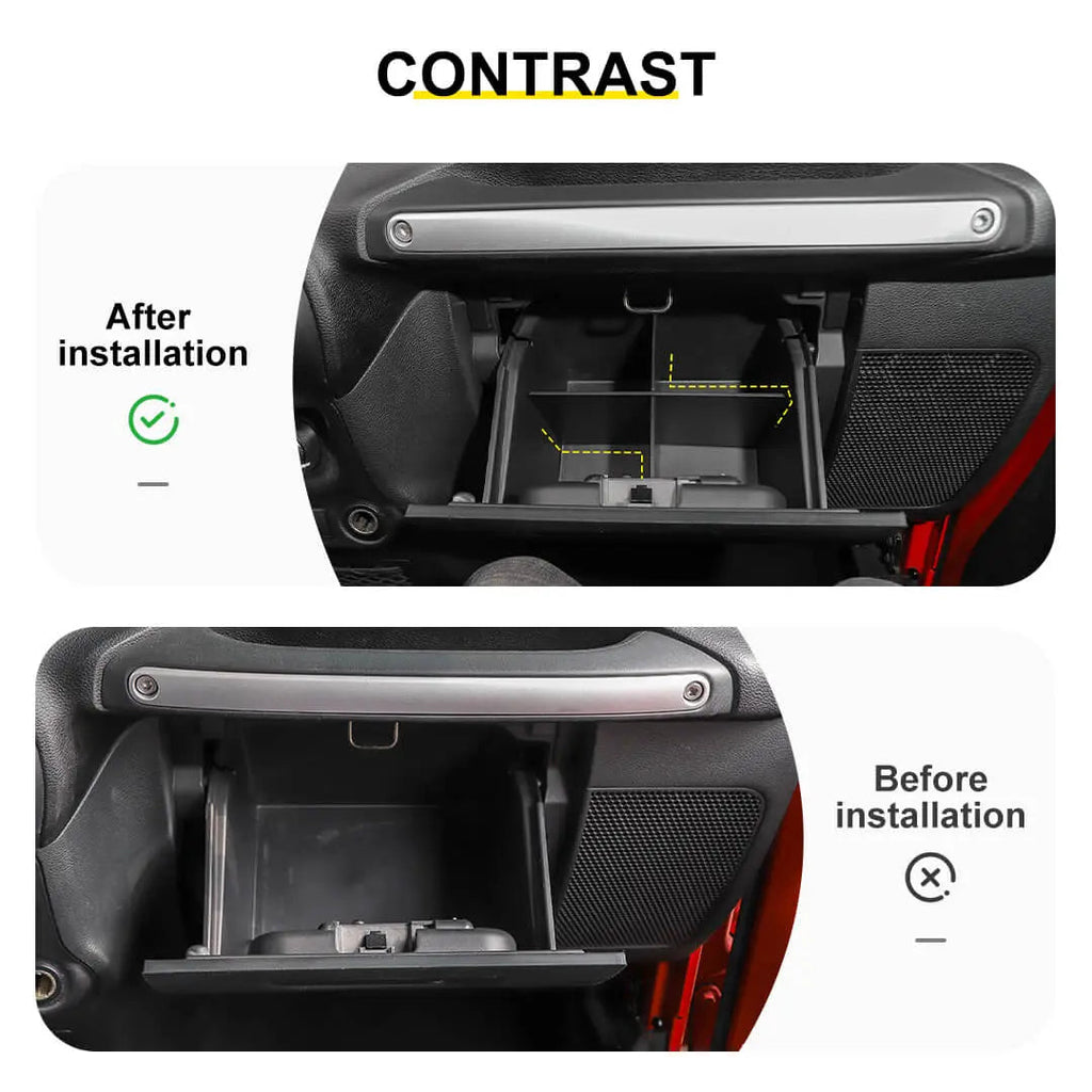 For 2007-2018 Jeep Wrangler JK Passenger Storage Box Organizer Divider（2 pcs）