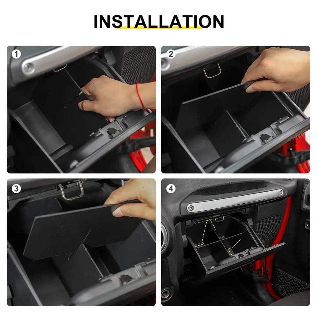 For 2007-2018 Jeep Wrangler JK Passenger Storage Box Organizer Divider（2 pcs）