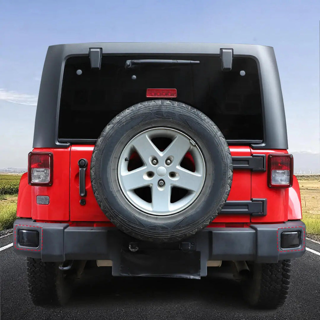 For 2007-2018 Jeep Wrangler JK Rear Bumper Fog Light Lamp Trim Cover Guard (2 pcs)