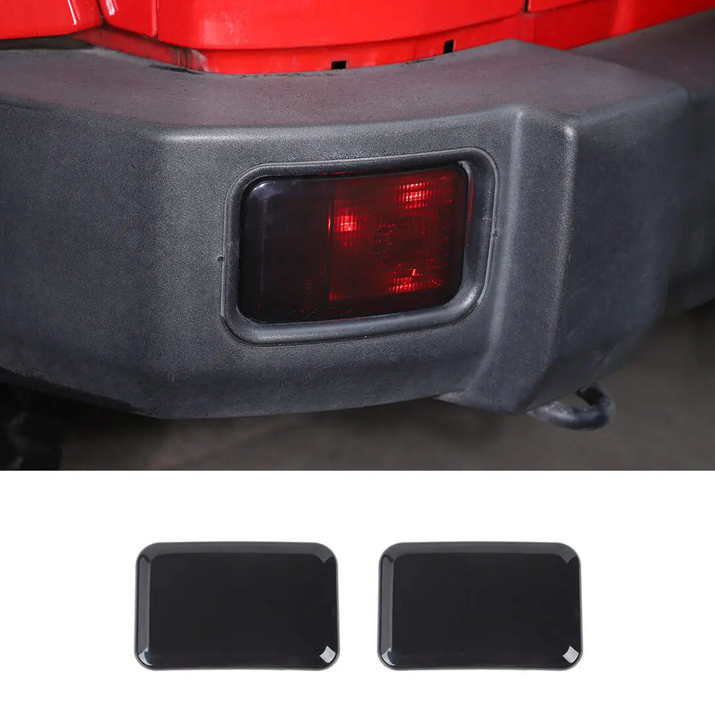 For 2007-2018 Jeep Wrangler JK Rear Bumper Fog Light Lamp Trim Cover Guard (2 pcs)