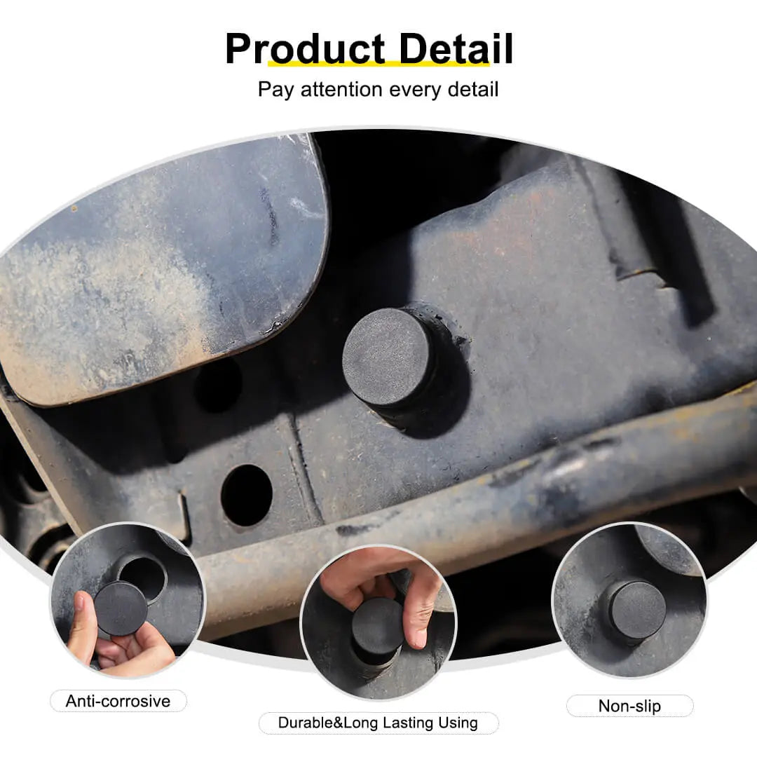 For 2007-2018 Jeep Wrangler JK Rear Chassis Frame Tube Hole Cover Plugs (4 pcs)