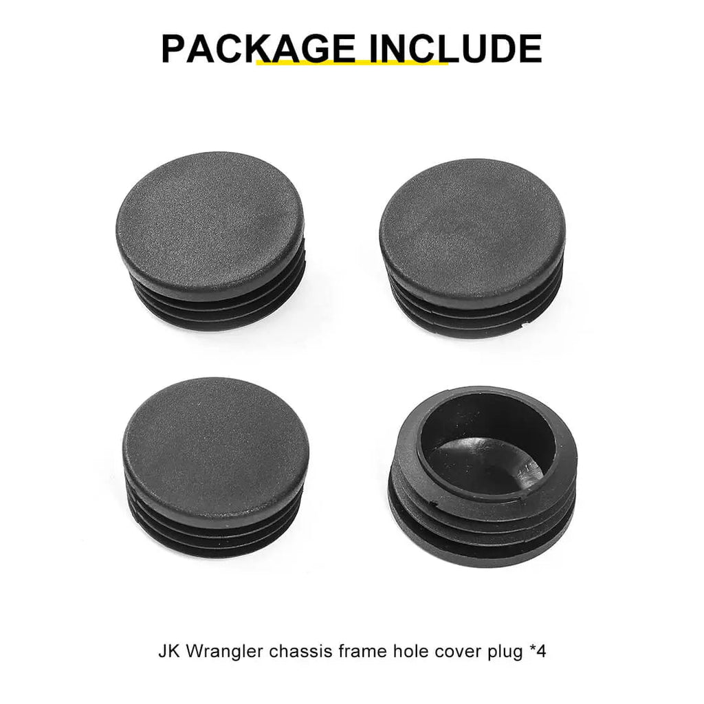 For 2007-2018 Jeep Wrangler JK Rear Chassis Frame Tube Hole Cover Plugs (4 pcs)