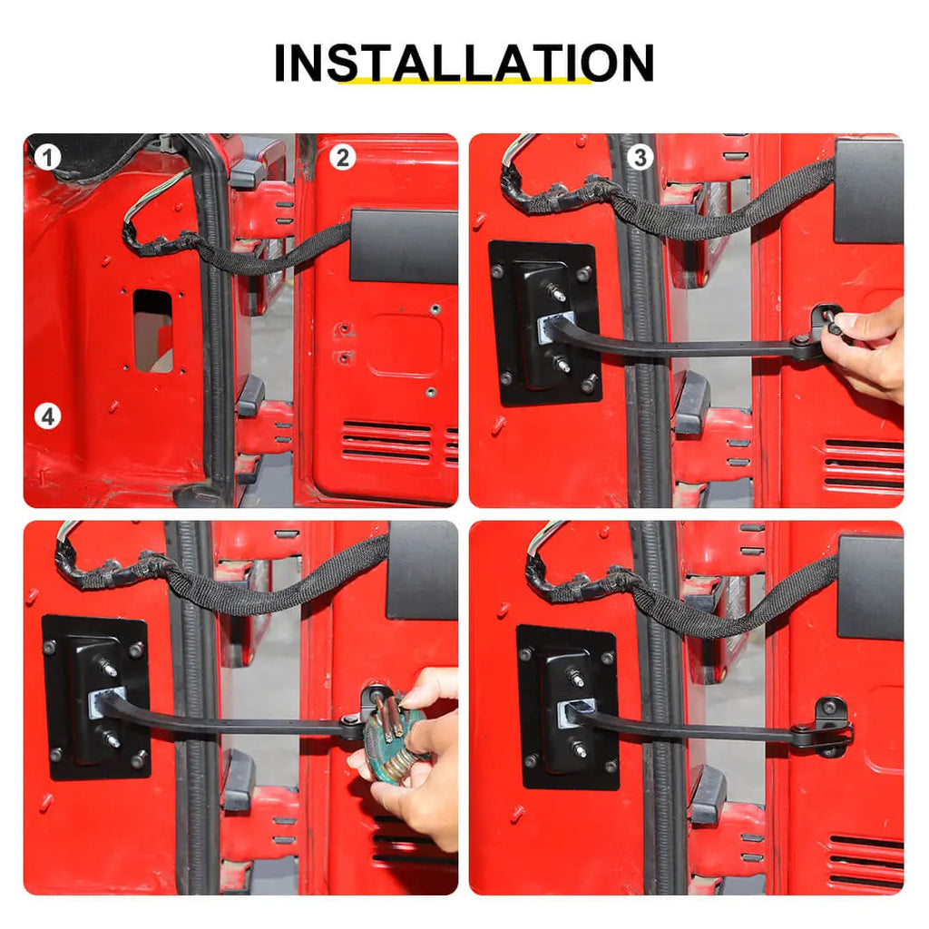 For 2007-2018 Jeep Wrangler JK Rear Door Gate Check Strap Retaining Arm Tail Gate Limiter