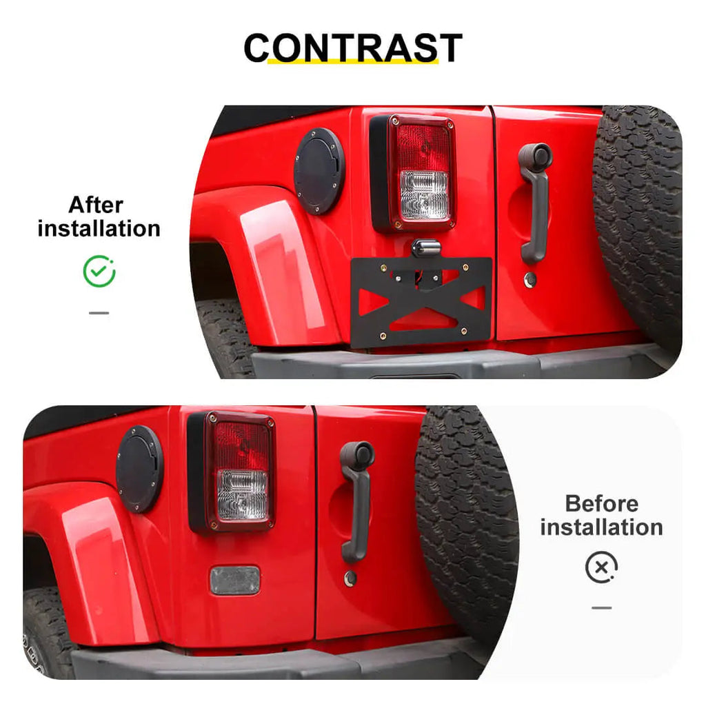 For 2007-2018 Jeep Wrangler JK Rear License Plate Seat Bracket Accessories