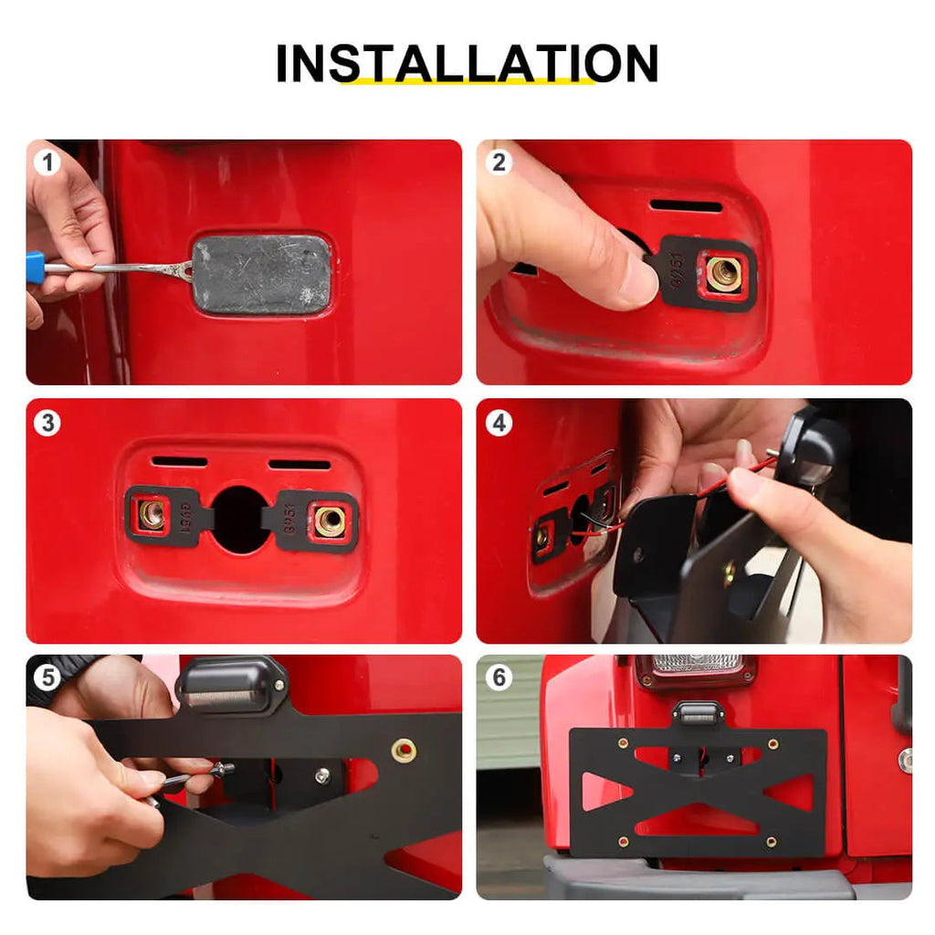 For 2007-2018 Jeep Wrangler JK Rear License Plate Seat Bracket Accessories