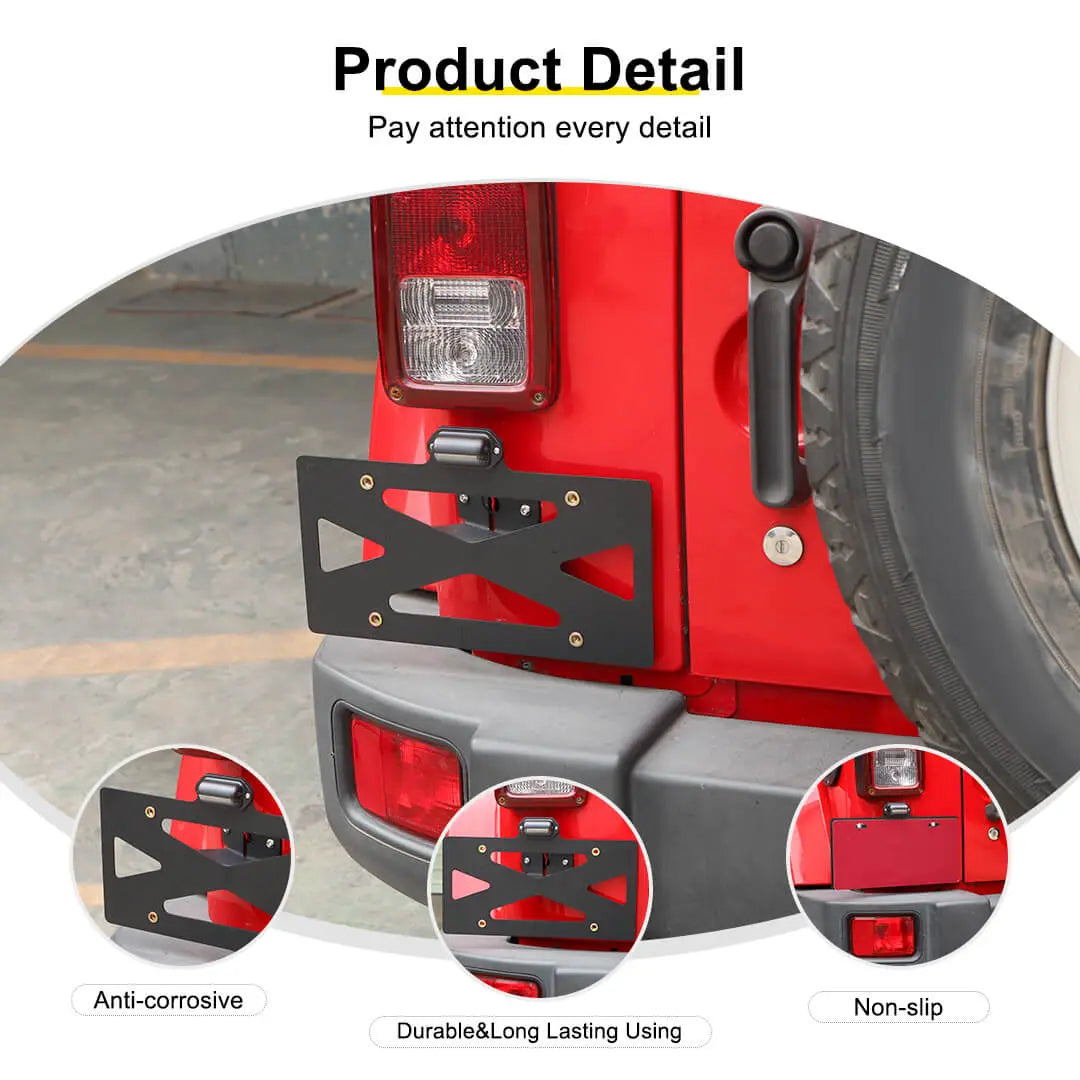 For 2007-2018 Jeep Wrangler JK Rear License Plate Seat Bracket Accessories