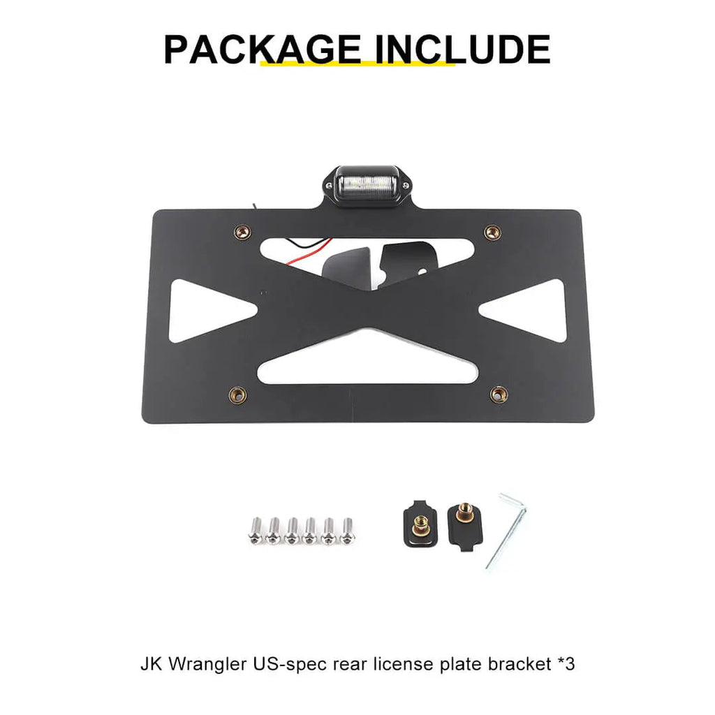 For 2007-2018 Jeep Wrangler JK Rear License Plate Seat Bracket Accessories
