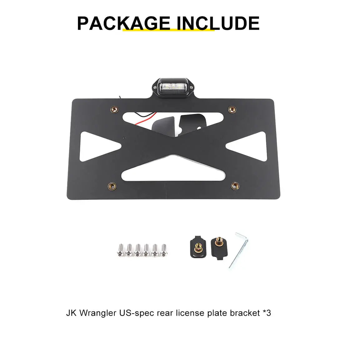 For 2007-2018 Jeep Wrangler JK Rear License Plate Seat Bracket Accessories