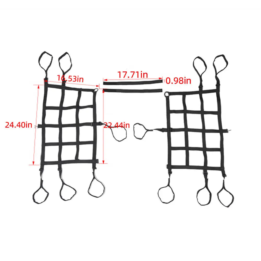 For 2007-2018 Jeep Wrangler JK Rear Side Cargo Trunk Net Restraint Barrier 2Door