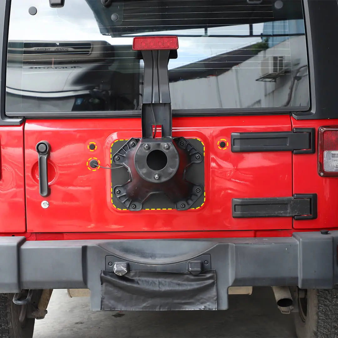 For 2007-2018 Jeep Wrangler JK Rear Tailgate Exhaust Plate & Rubber Plug Screw Trim