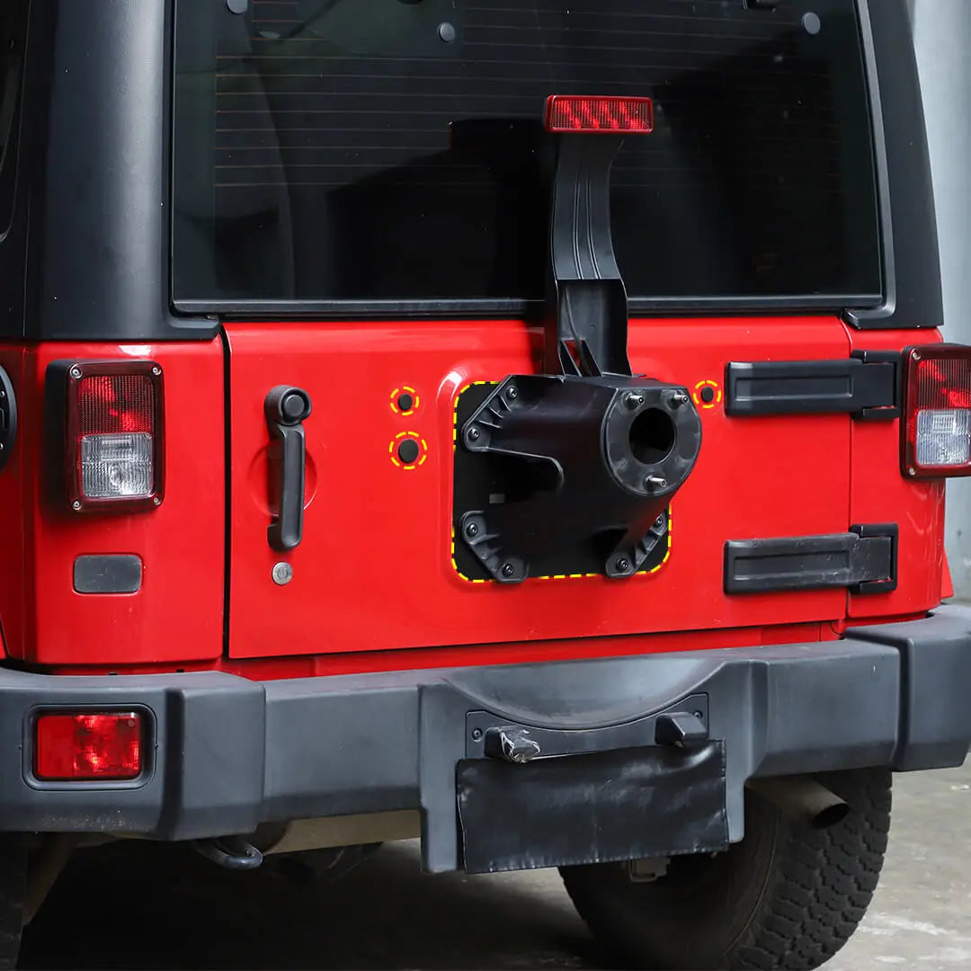 For 2007-2018 Jeep Wrangler JK Rear Tailgate Exhaust Plate & Rubber Plug Screw Trim