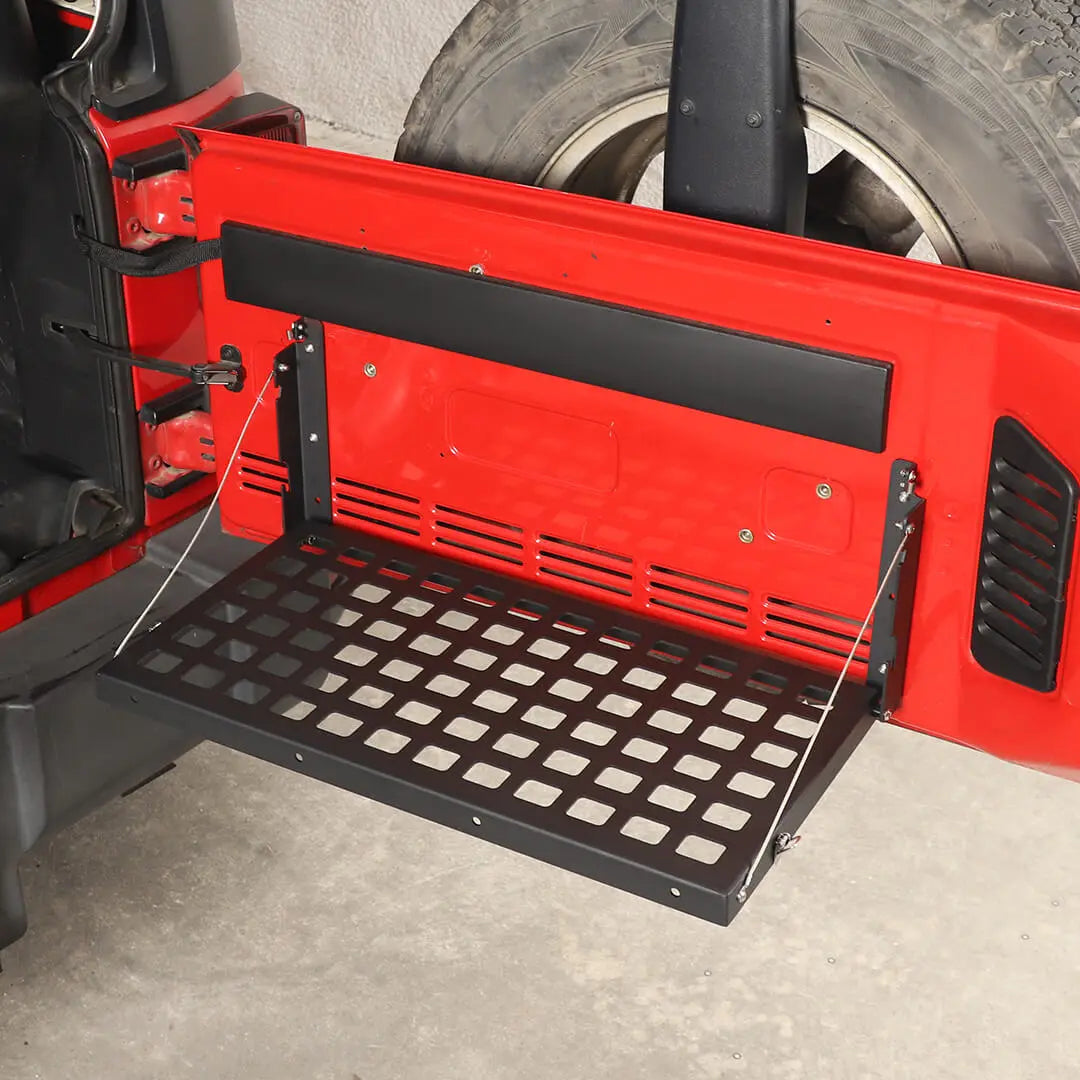 For 2007-2018 Jeep Wrangler JK Rear Tailgate Table Trunk Cargo Luggage Rack Storage Panel Bracket