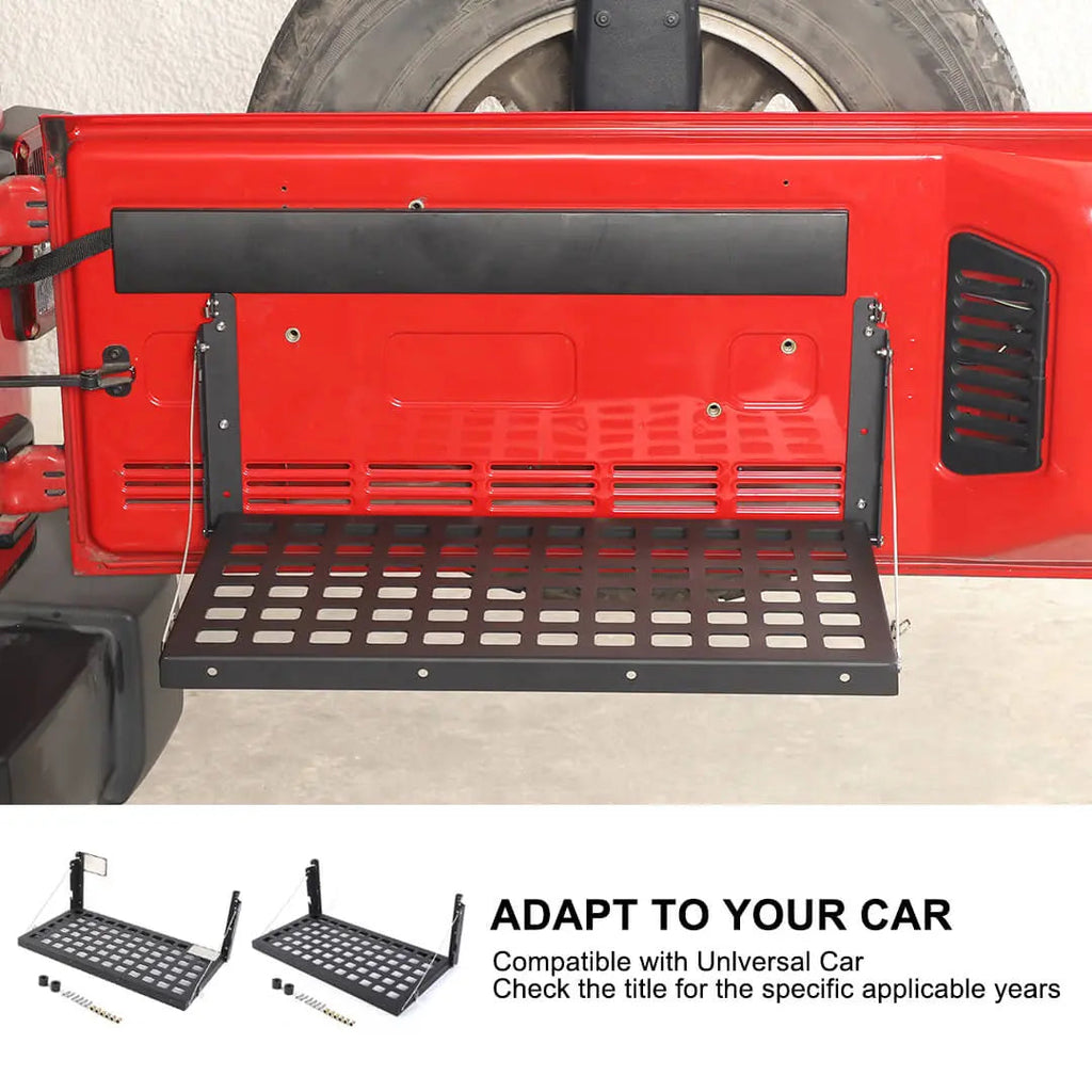 For 2007-2018 Jeep Wrangler JK Rear Tailgate Table Trunk Cargo Luggage Rack Storage Panel Bracket