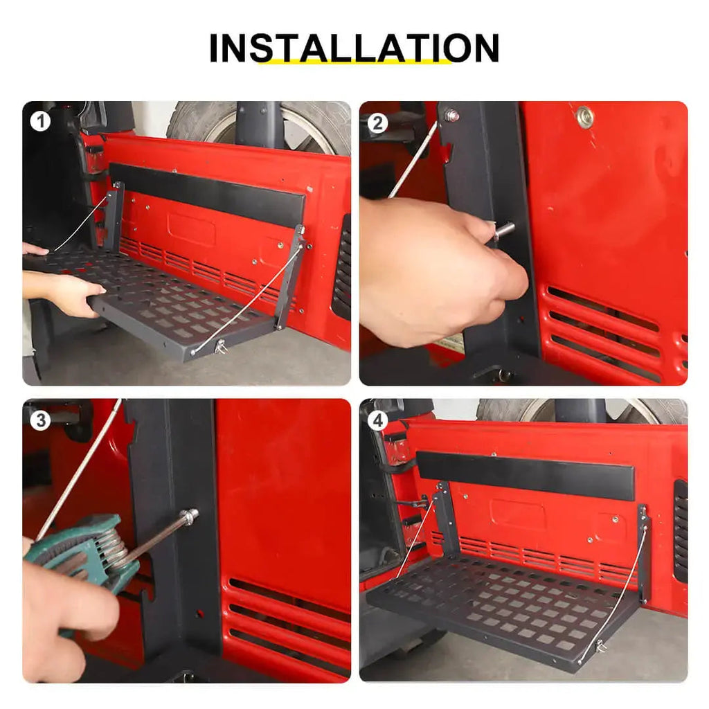 For 2007-2018 Jeep Wrangler JK Rear Tailgate Table Trunk Cargo Luggage Rack Storage Panel Bracket