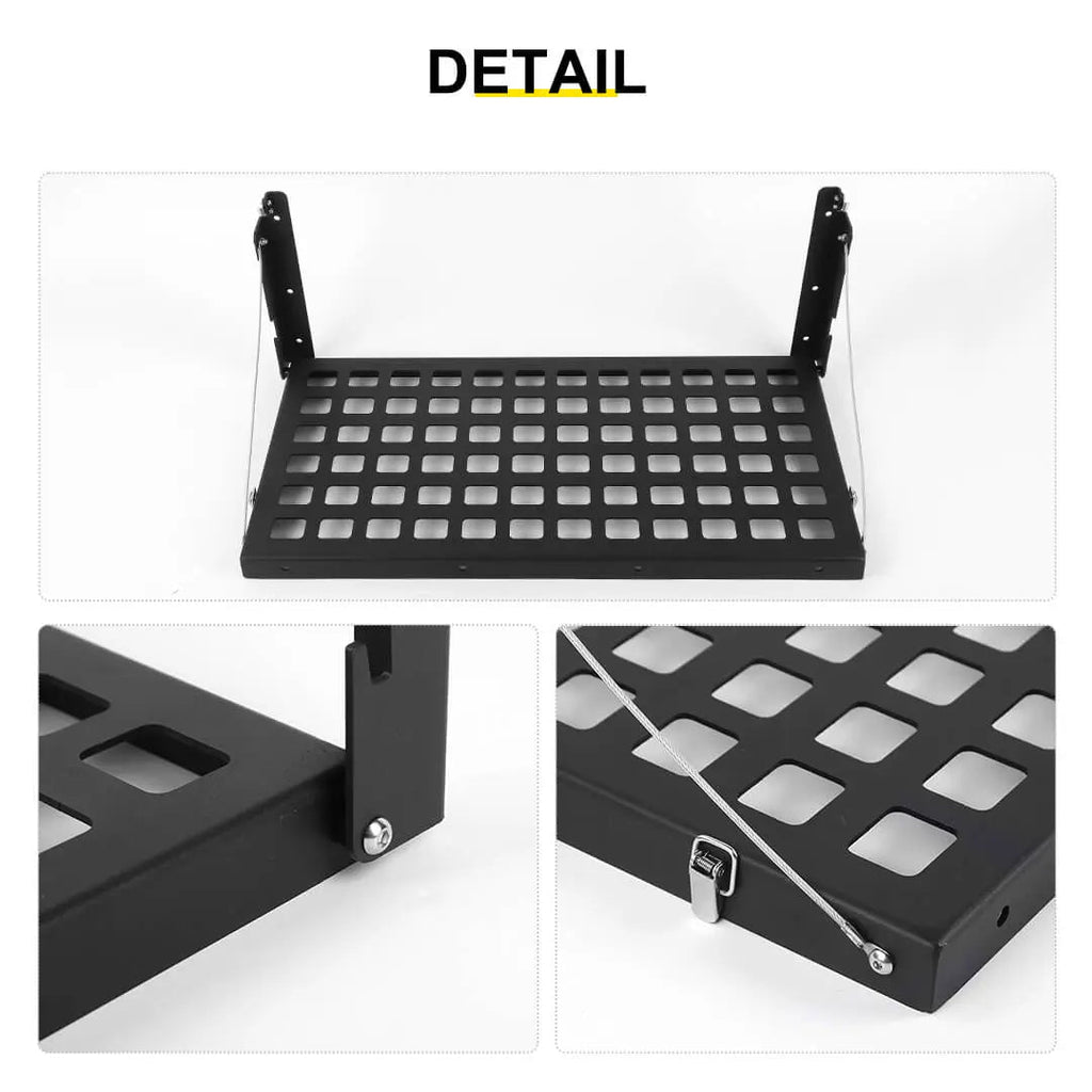 For 2007-2018 Jeep Wrangler JK Rear Tailgate Table Trunk Cargo Luggage Rack Storage Panel Bracket