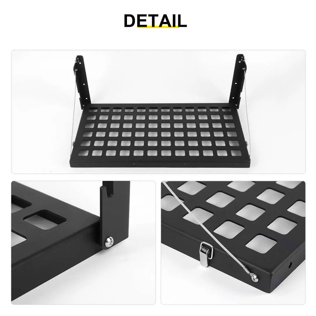 For 2007-2018 Jeep Wrangler JK Rear Tailgate Table Trunk Cargo Luggage Rack Storage Panel Bracket