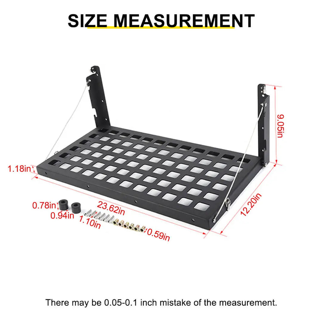 For 2007-2018 Jeep Wrangler JK Rear Tailgate Table Trunk Cargo Luggage Rack Storage Panel Bracket
