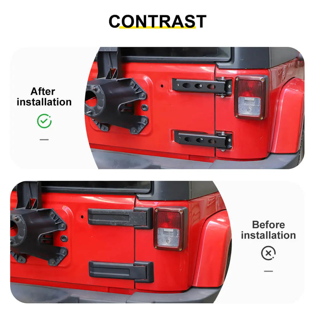 For 2007-2018 Jeep Wrangler JK Rear Trunk Heavy Duty Steel Tailgate Hinge Set (2 pcs)