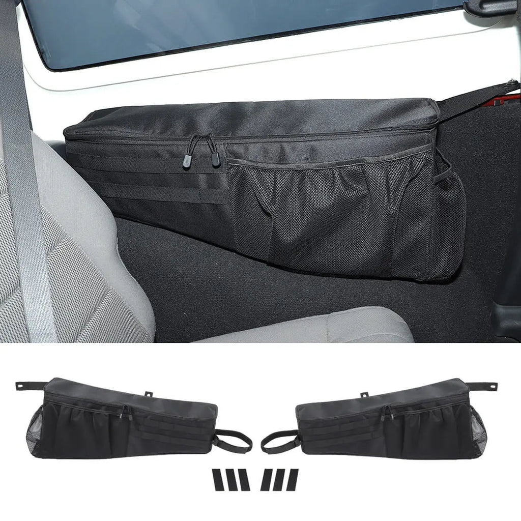 For 2007-2018 Jeep Wrangler JK Rear Trunk Organizer Rear Cargo Storage Side Bag (2 pcs)