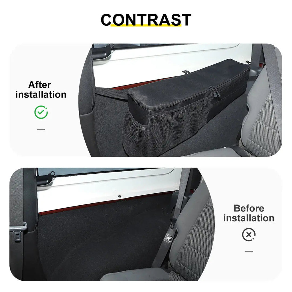 For 2007-2018 Jeep Wrangler JK Rear Trunk Organizer Rear Cargo Storage Side Bag (2 pcs)