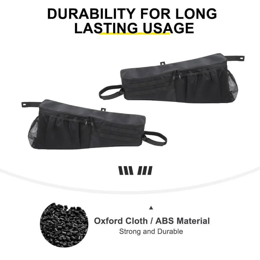 For 2007-2018 Jeep Wrangler JK Rear Trunk Organizer Rear Cargo Storage Side Bag (2 pcs)
