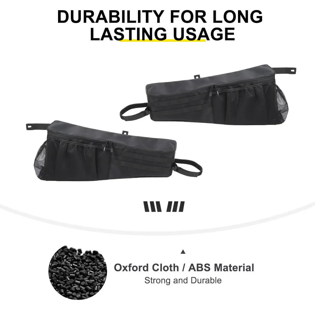 For 2007-2018 Jeep Wrangler JK Rear Trunk Organizer Rear Cargo Storage Side Bag (2 pcs)