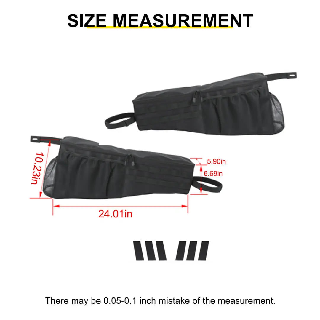 For 2007-2018 Jeep Wrangler JK Rear Trunk Organizer Rear Cargo Storage Side Bag (2 pcs)