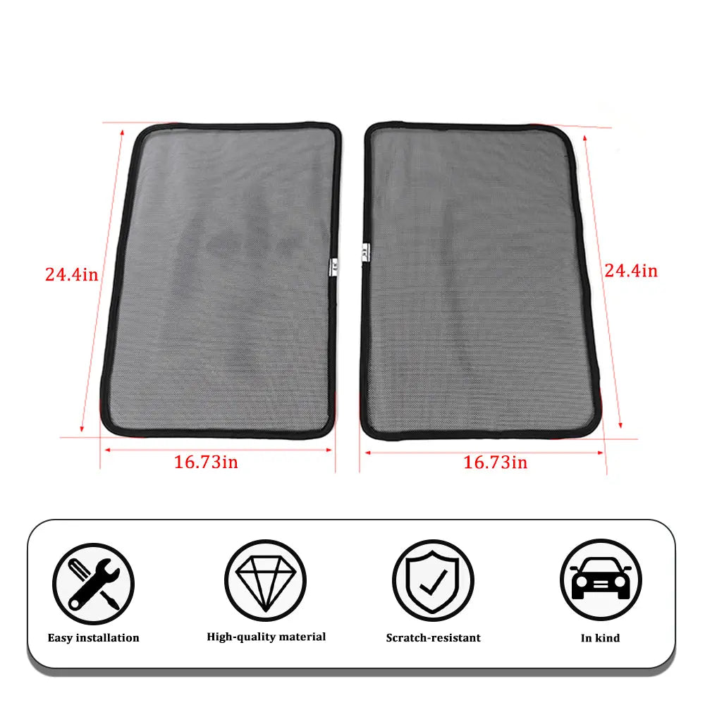 For 2007-2018 Jeep Wrangler JK Rear Window SunShade Bug Insect Screen Mesh 2pcs