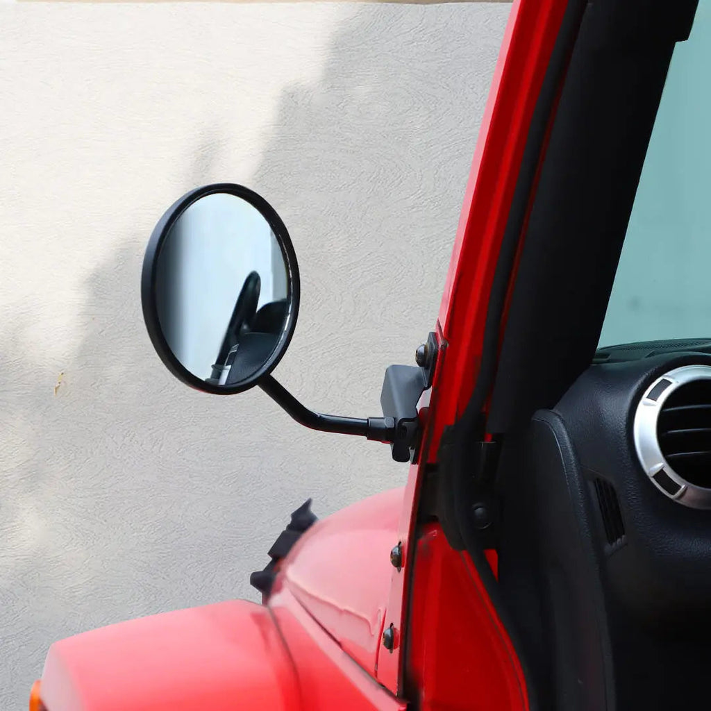 For 2007-2018 Jeep Wrangler JK Side Mirrors Doorless A-Pillar Mount Rear View Mirror (2 pcs)