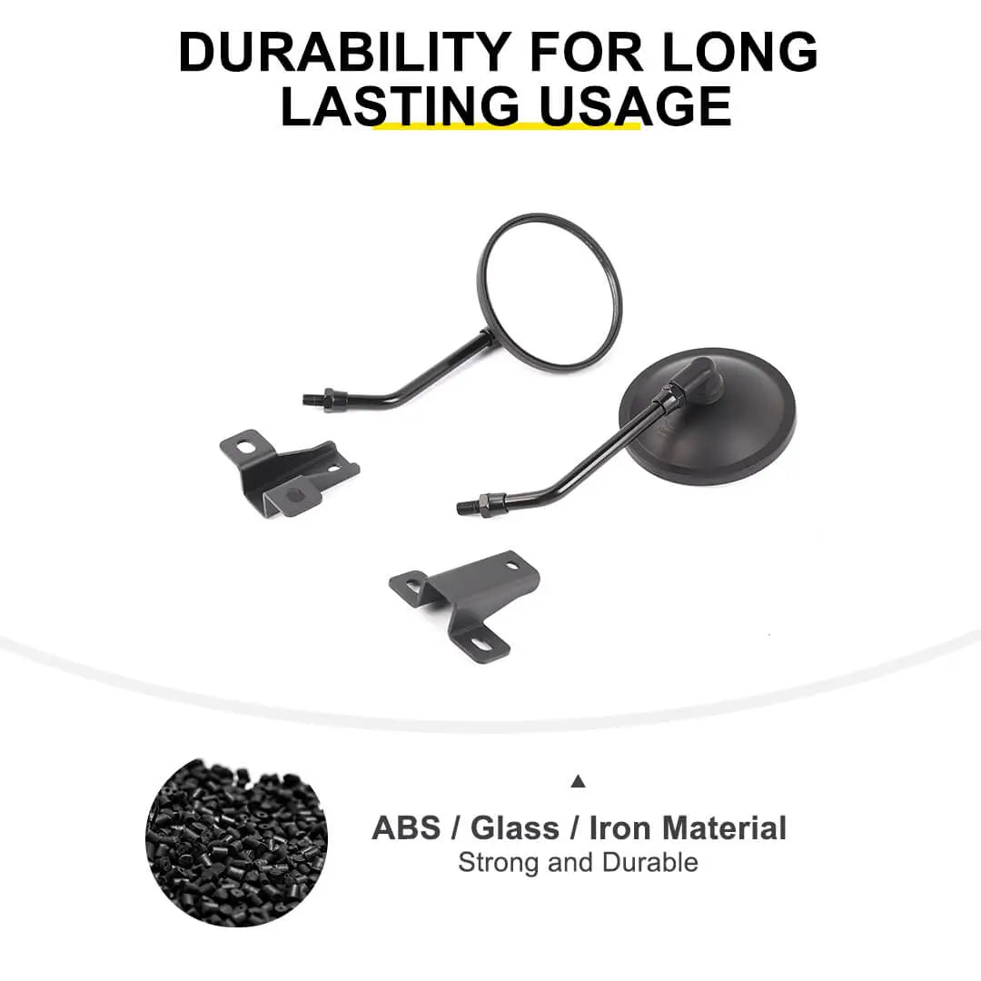 For 2007-2018 Jeep Wrangler JK Side Mirrors Doorless A-Pillar Mount Rear View Mirror (2 pcs)