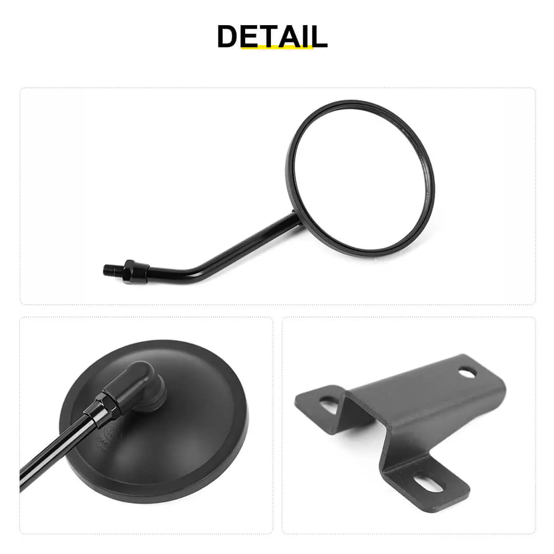 For 2007-2018 Jeep Wrangler JK Side Mirrors Doorless A-Pillar Mount Rear View Mirror (2 pcs)