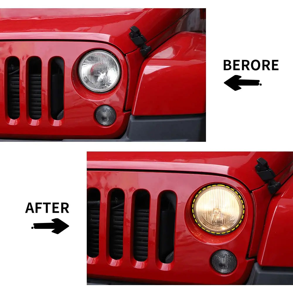 For 2007-2018 Jeep Wrangler JK Smoked Headlight Lamp Covers Trim Covers